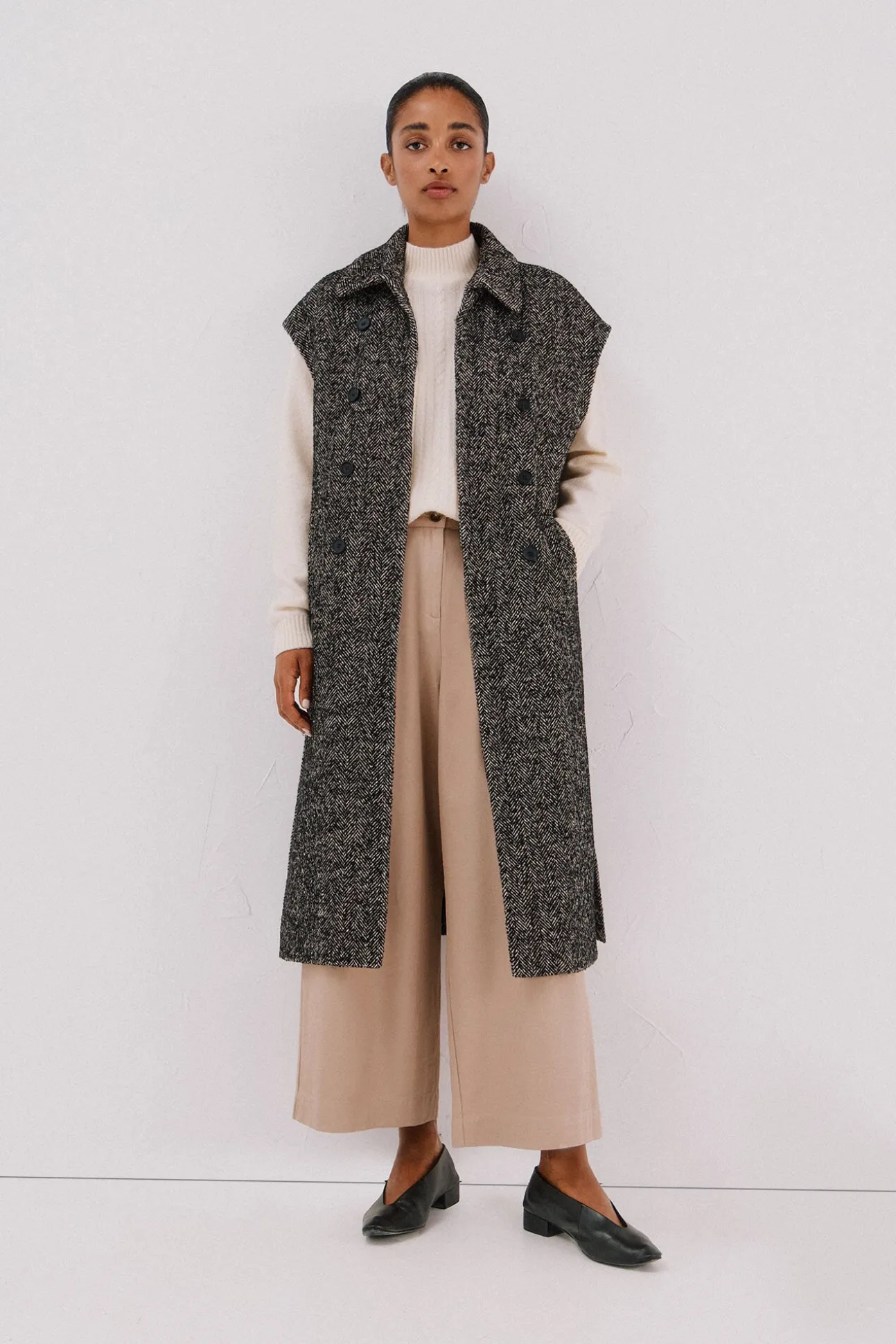 Chaleco largo botones