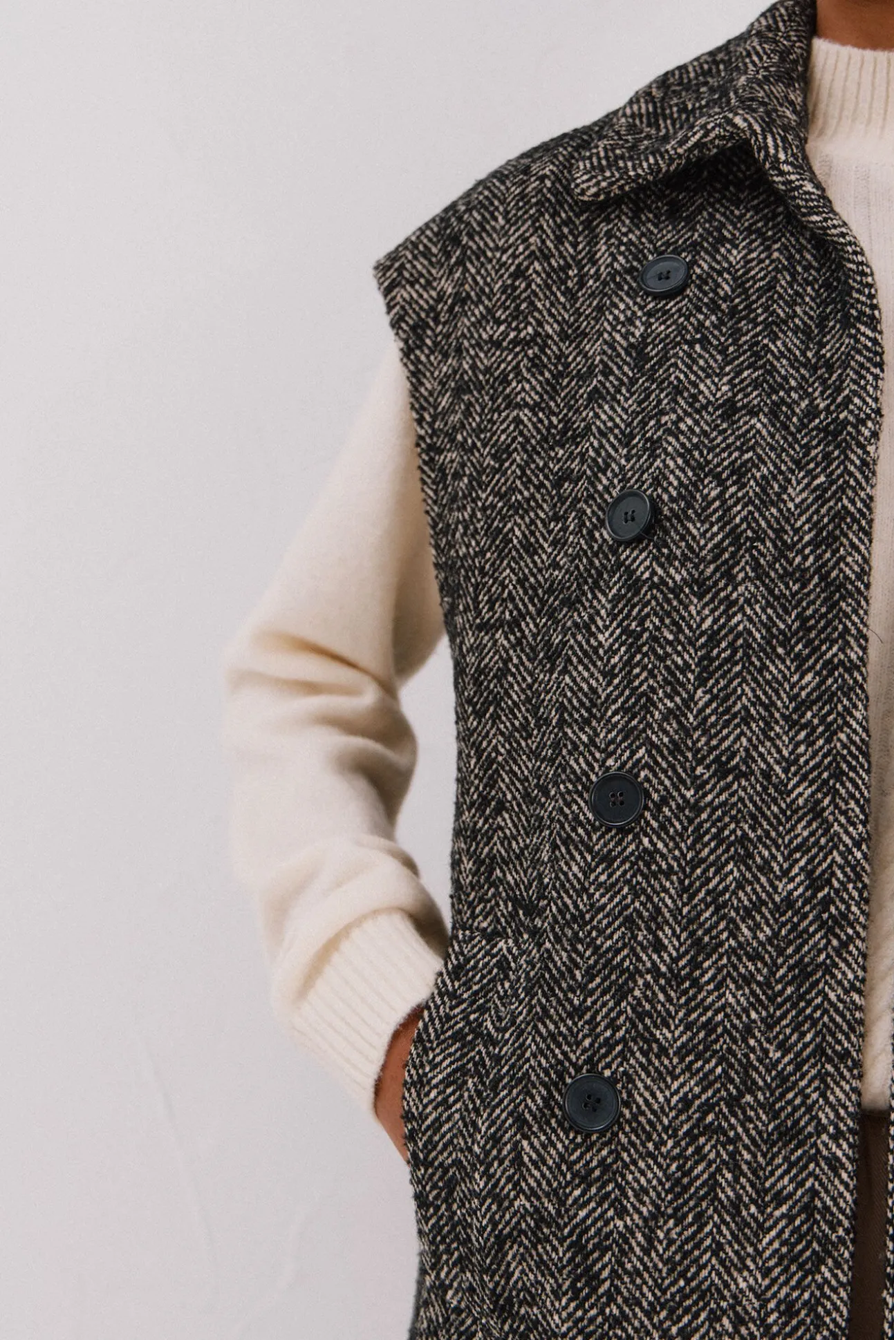 Chaleco largo botones