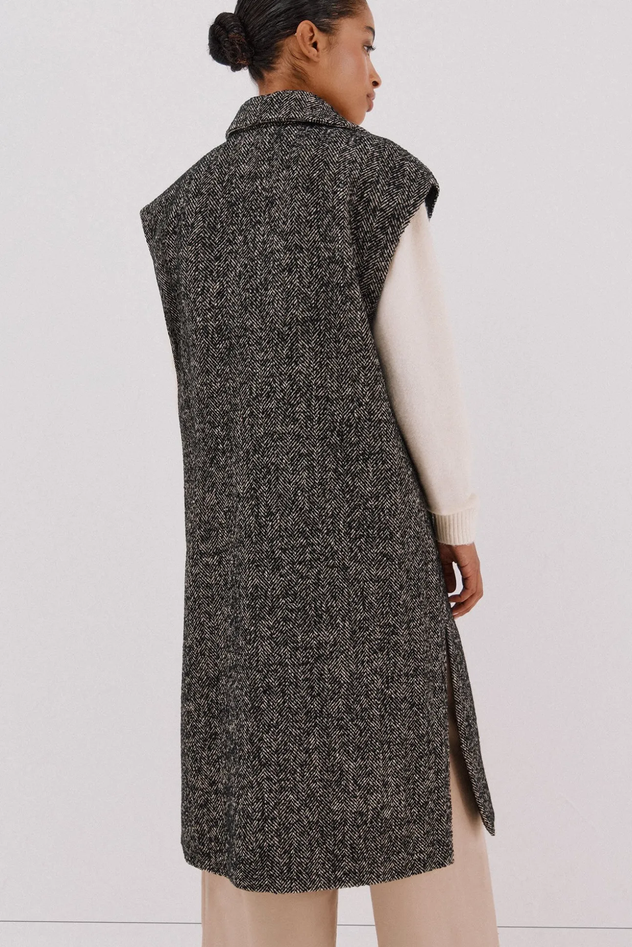 Chaleco largo botones