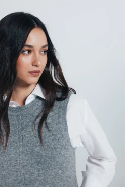 Chaleco punto trenzas