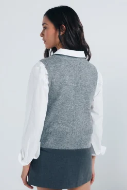 Chaleco punto trenzas