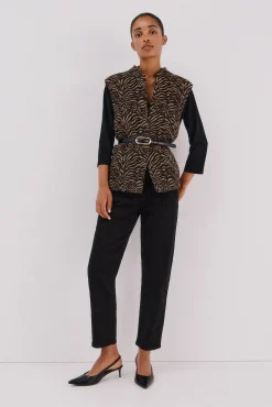Chaleco tejido animal print