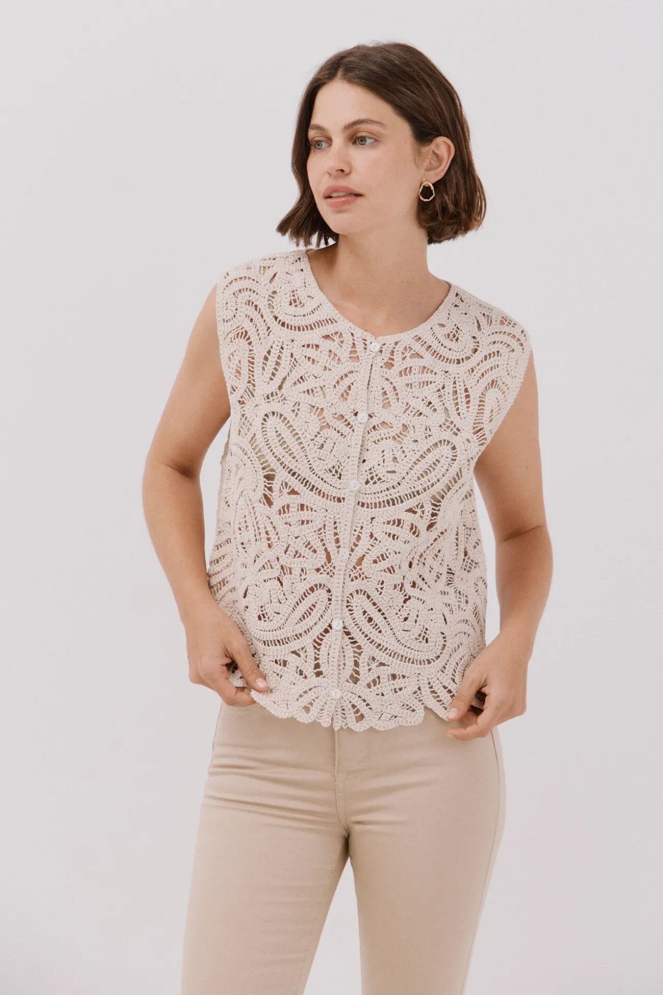 Chaleco tipo crochet