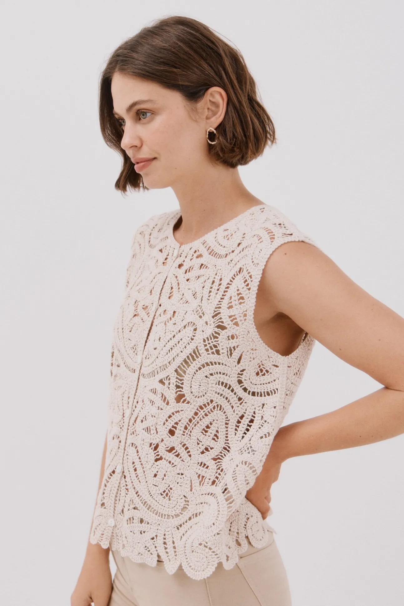 Chaleco tipo crochet