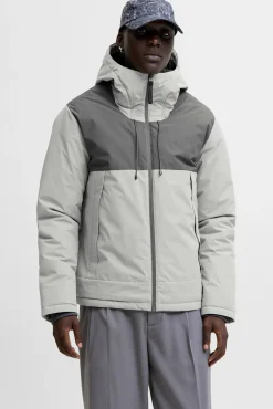 Chaqueta acolchada bicolor