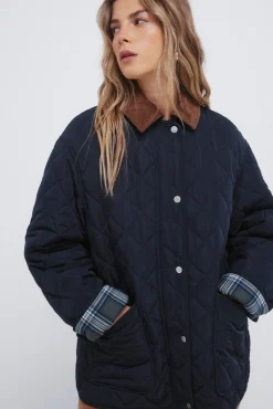 Chaqueta acolchada cuello pana