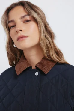 Chaqueta acolchada cuello pana