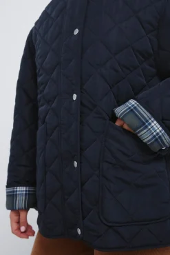 Chaqueta acolchada cuello pana