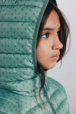 Chaqueta acolchada estrellas niña