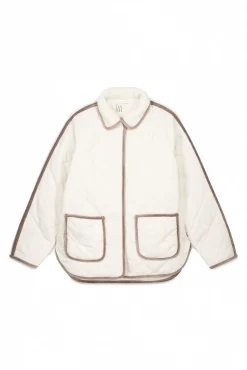 Chaqueta acolchada rombos beige