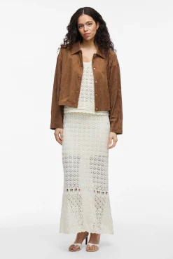 Chaqueta antelina abotonada