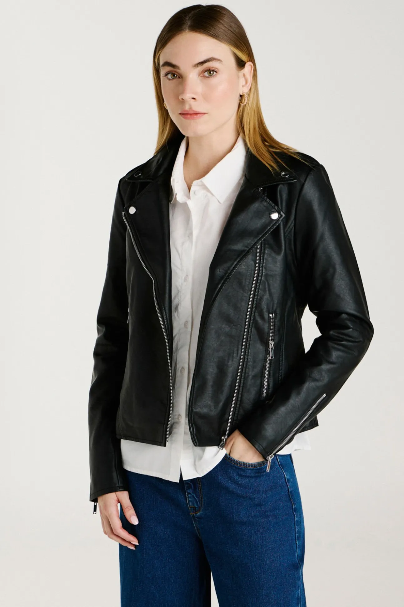 Chaqueta biker polipiel