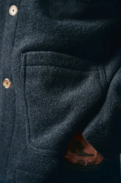 Chaqueta bouclé cuello camisero