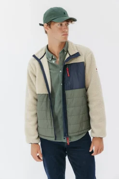 Chaqueta combinada nylon y borreguillo