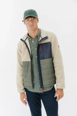 Chaqueta combinada nylon y borreguillo