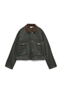 Chaqueta corta cuello contraste