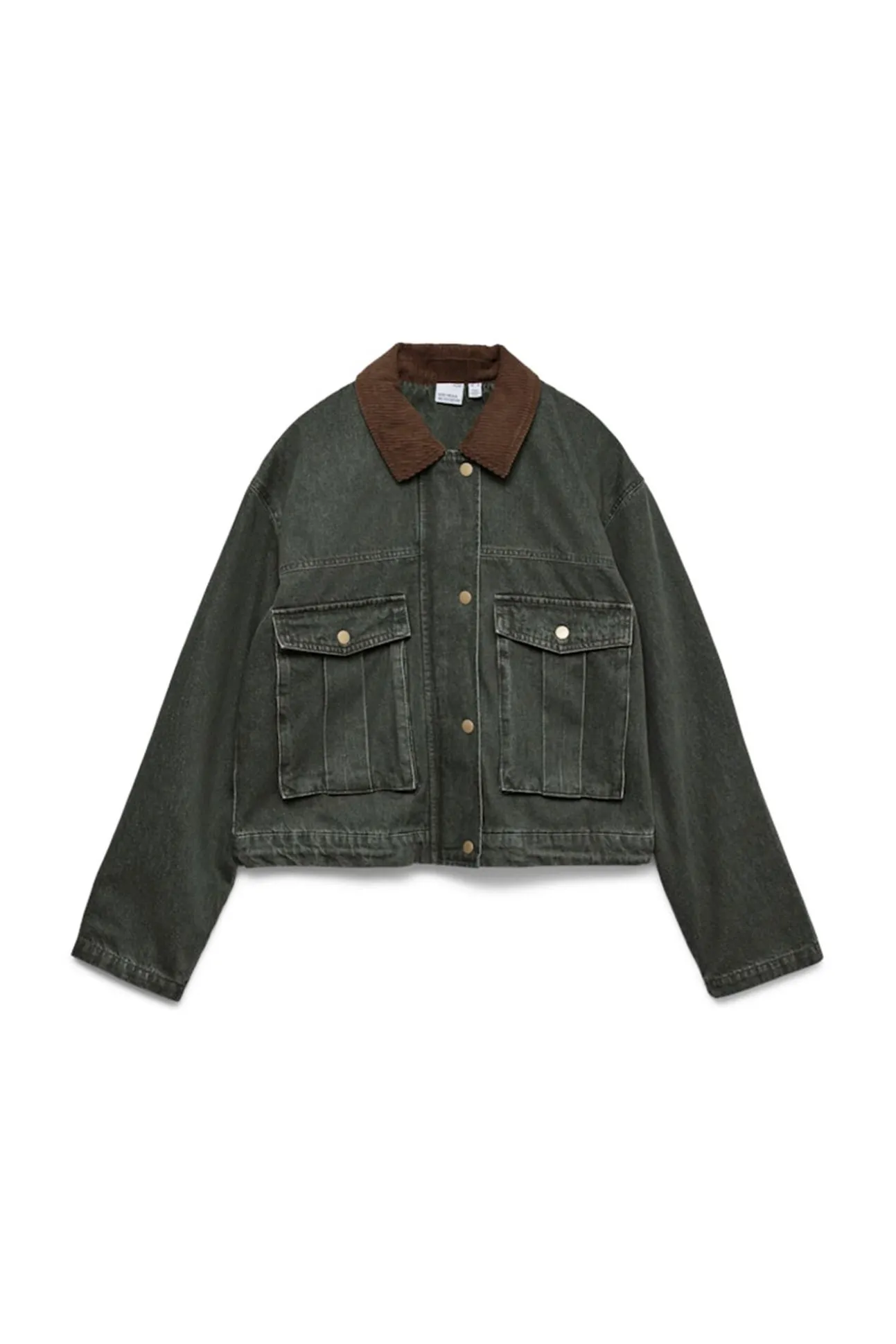 Chaqueta corta cuello contraste