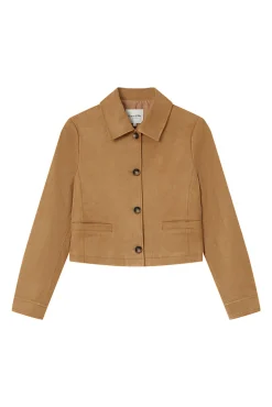 Chaqueta corta de ante sintético