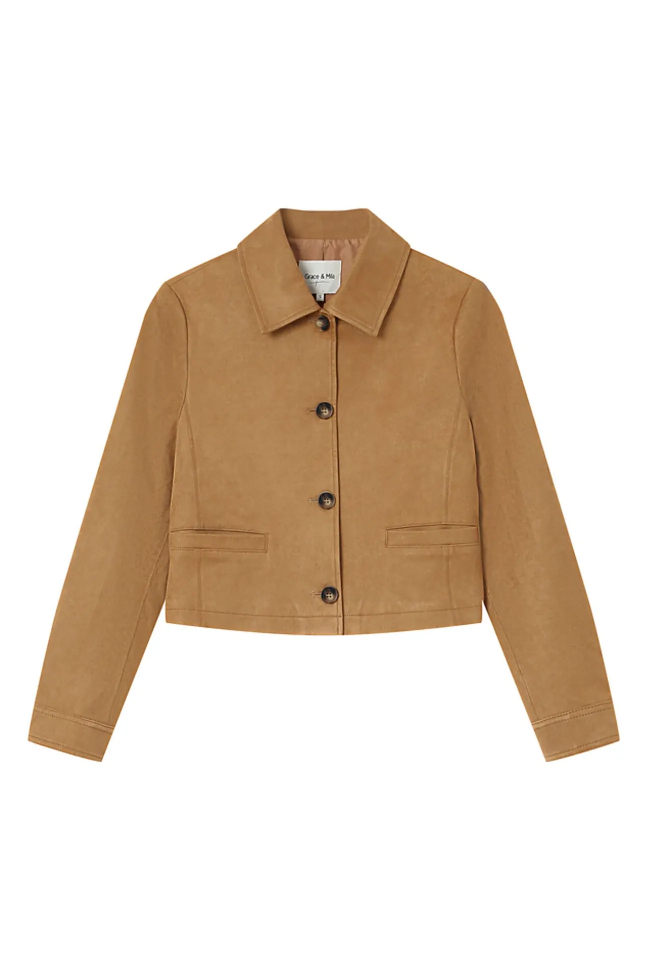 Chaqueta corta de ante sintético