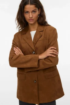 Chaqueta corta efecto ante