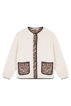 Chaqueta corta reversible animal print
