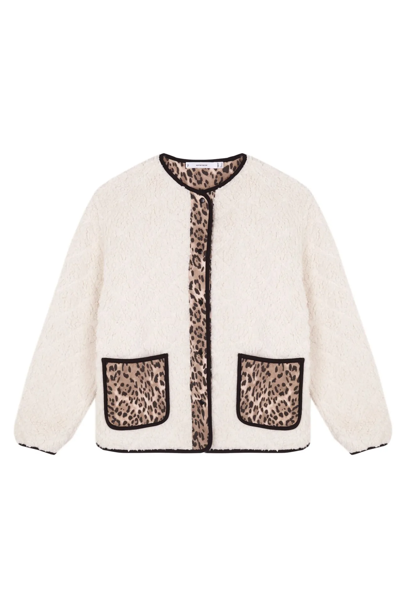 Chaqueta corta reversible animal print