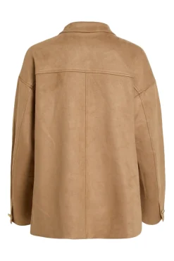 Chaqueta de antelina abotonada