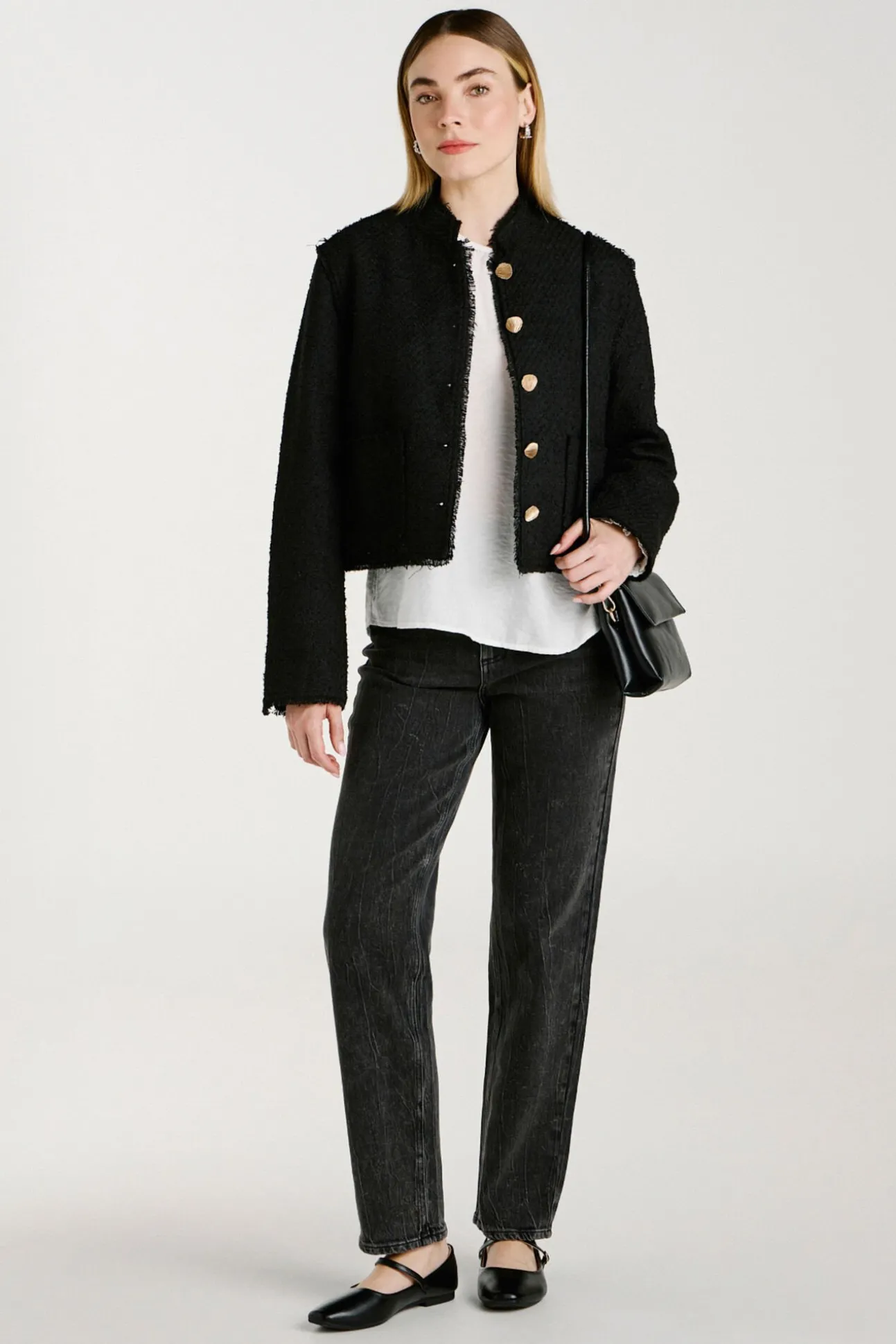 Chaqueta de paño con botones