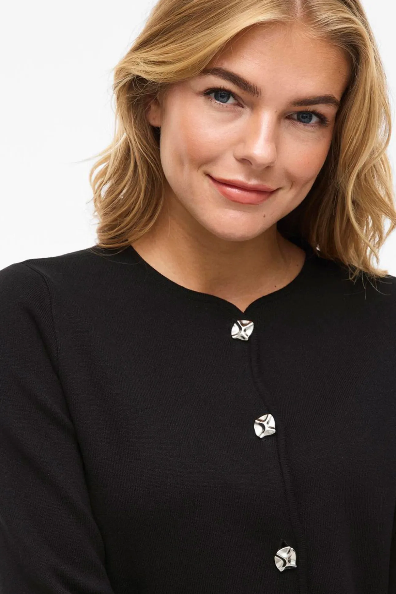 Chaqueta de punto abotonado con viscosa