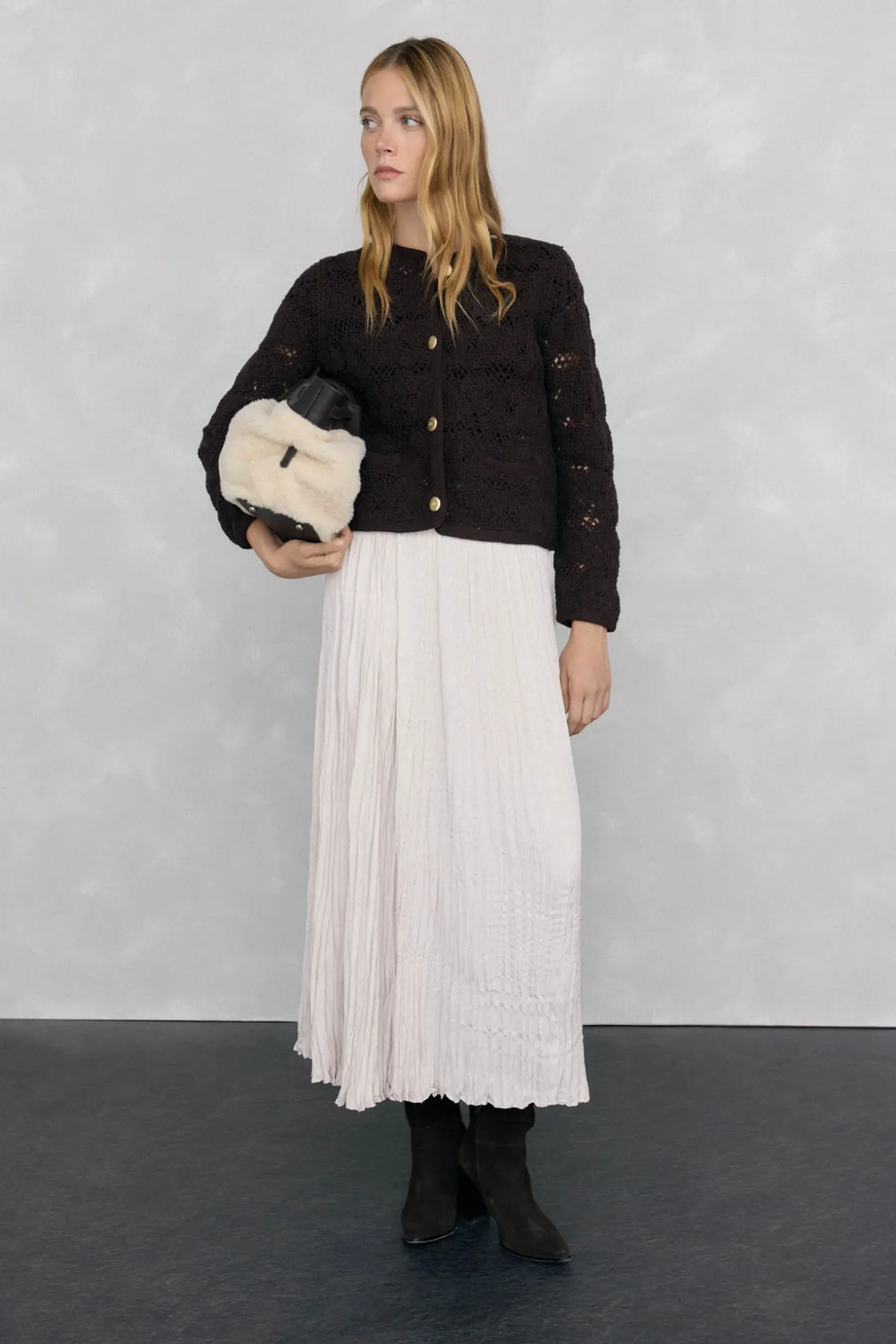 Chaqueta de punto crochet