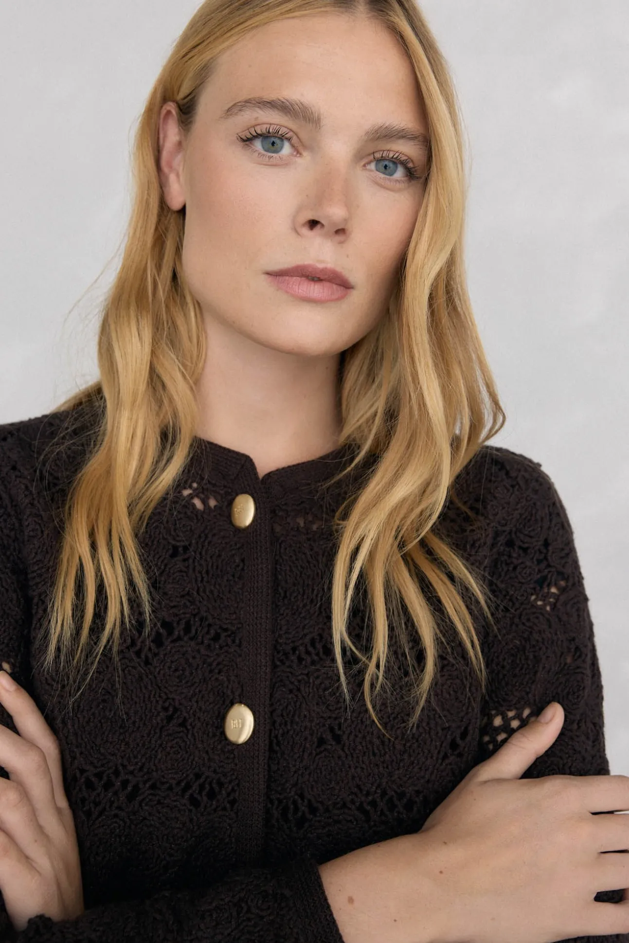 Chaqueta de punto crochet