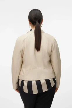 Chaqueta efecto piel talla grande