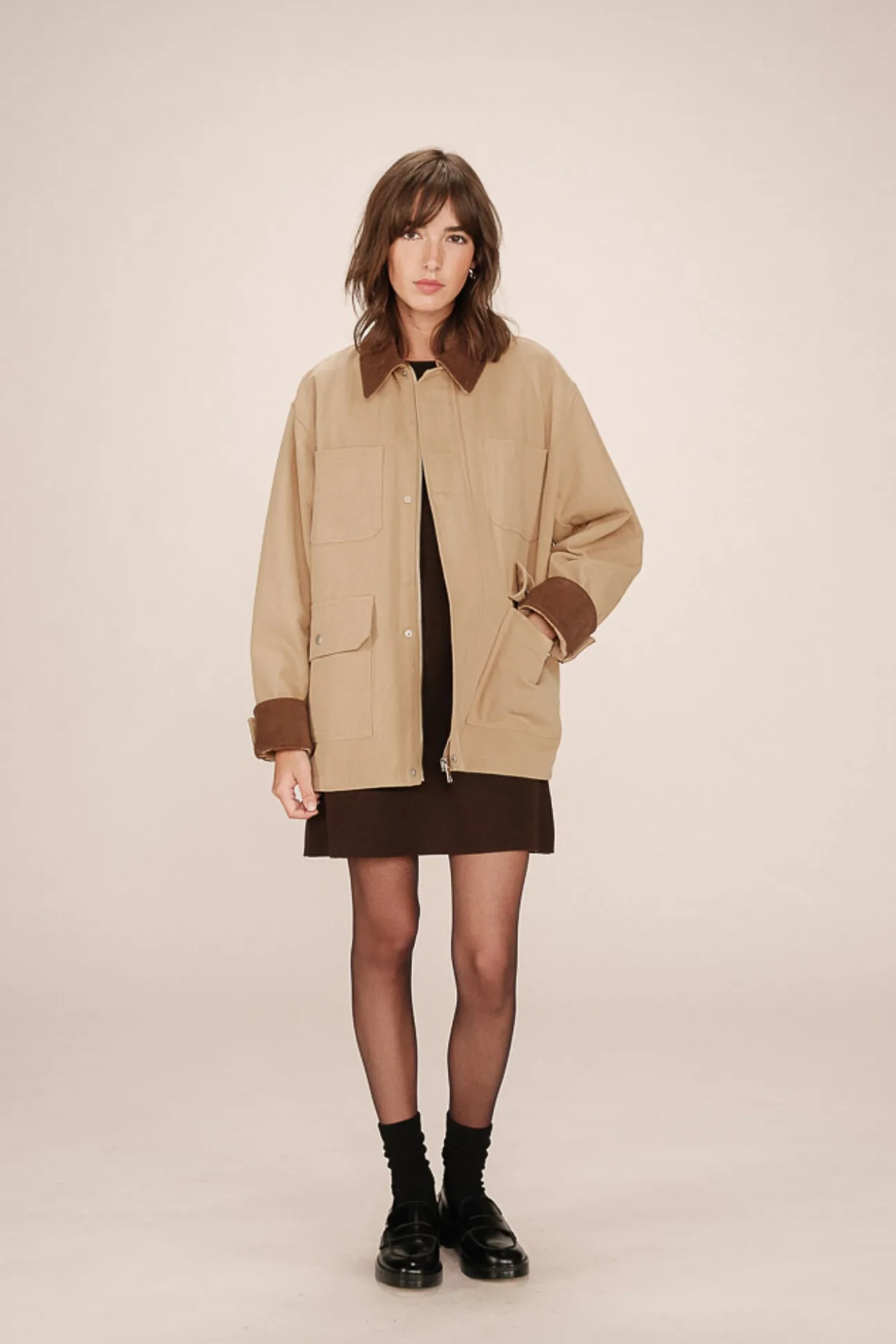 Chaqueta en sarga de algodón