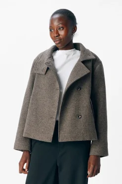 Chaqueta fieltro cruzada