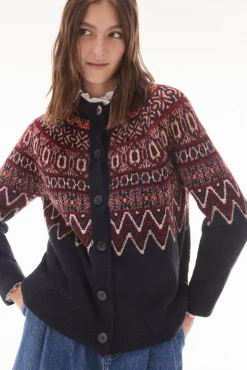 Chaqueta jacquard geométrico multicolor