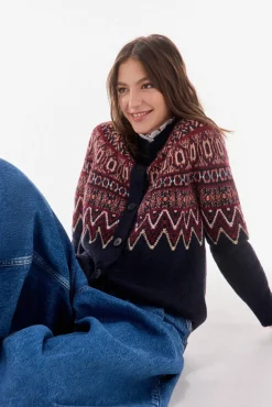 Chaqueta jacquard geométrico multicolor