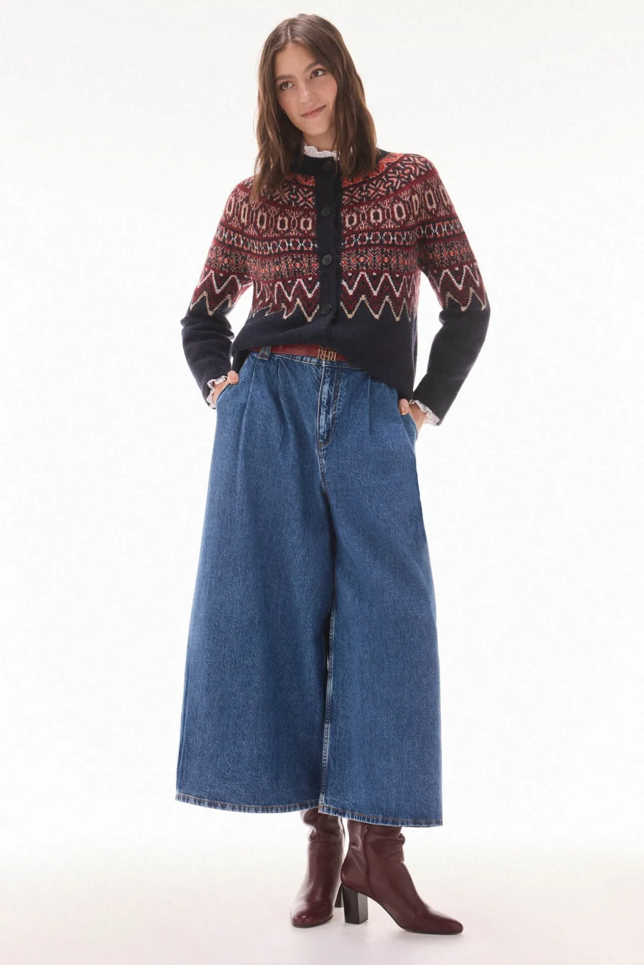 Chaqueta jacquard geométrico multicolor