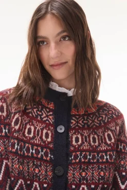 Chaqueta jacquard geométrico multicolor