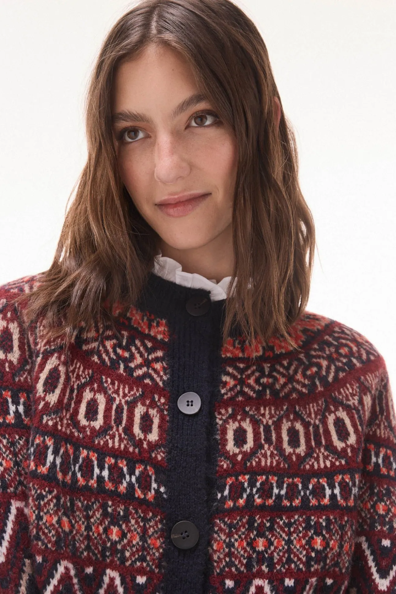 Chaqueta jacquard geométrico multicolor