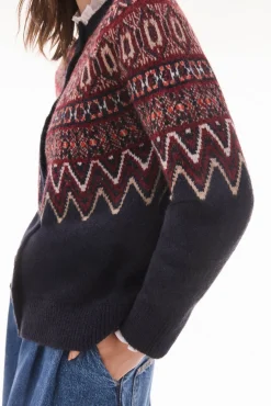 Chaqueta jacquard geométrico multicolor