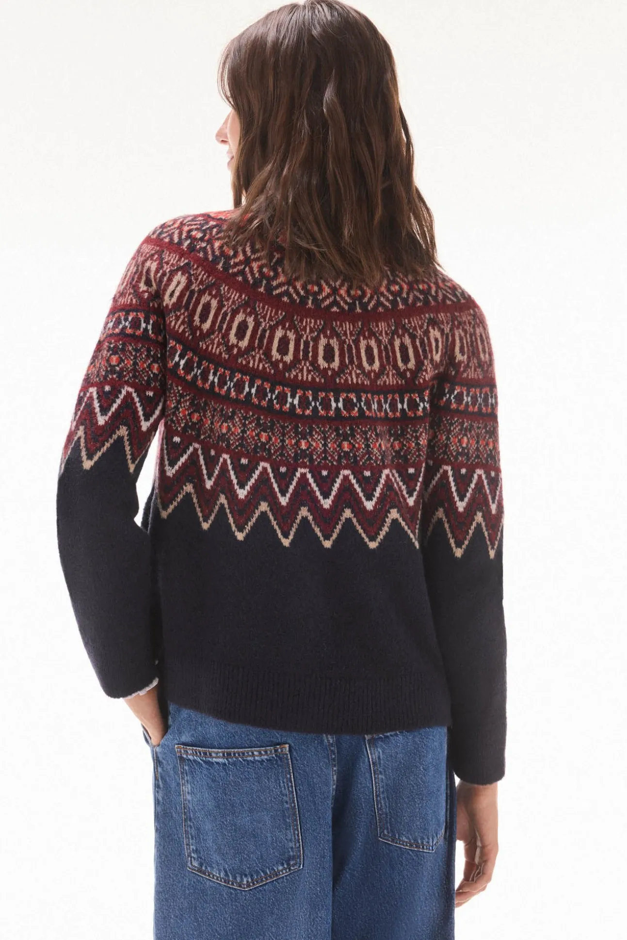 Chaqueta jacquard geométrico multicolor