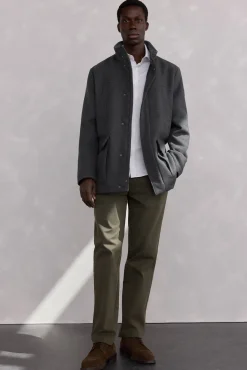 Chaqueta lana bolsillos