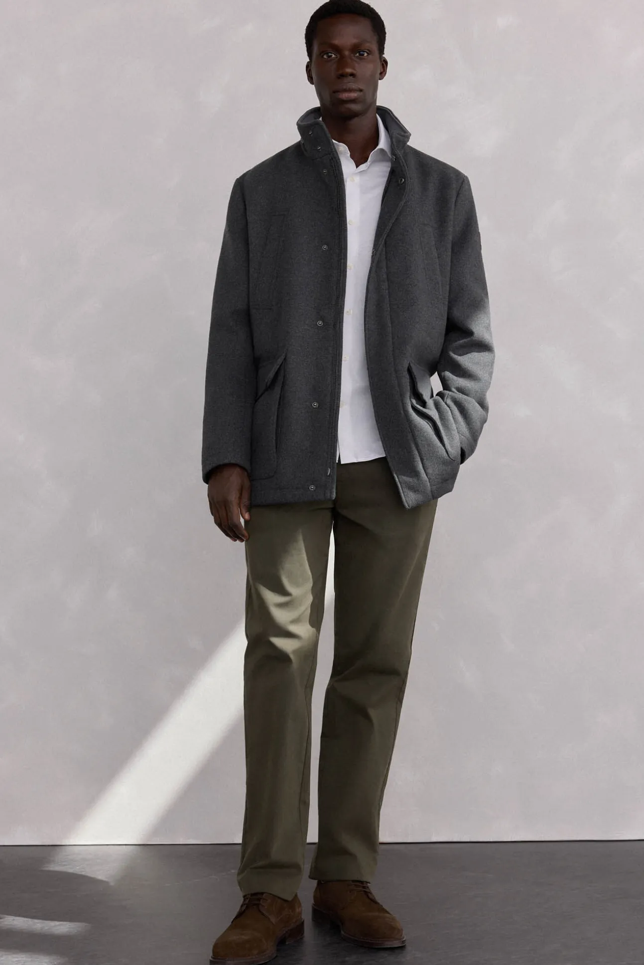 Chaqueta lana bolsillos