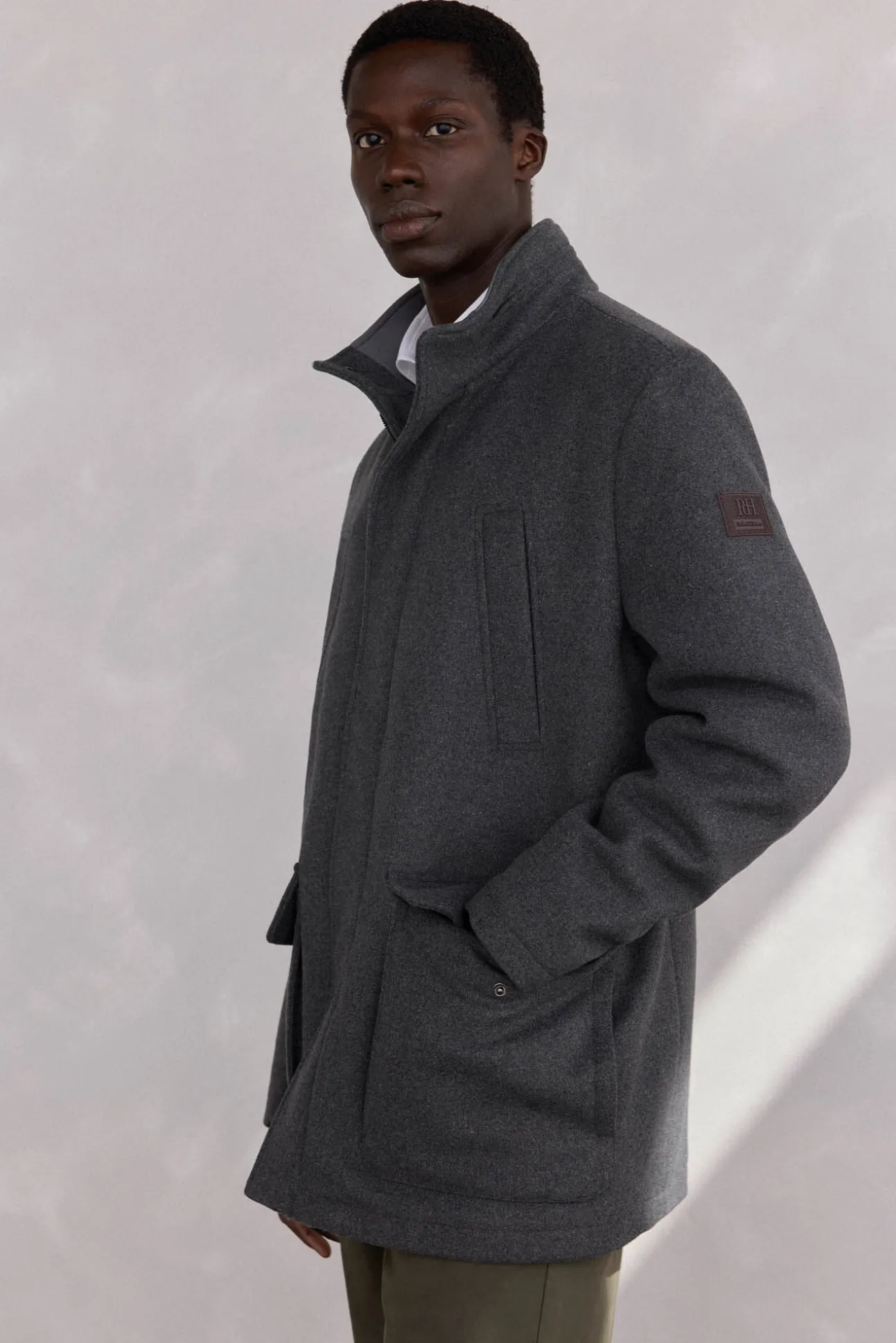 Chaqueta lana bolsillos