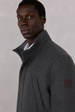 Chaqueta lana bolsillos