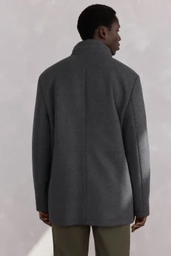 Chaqueta lana bolsillos