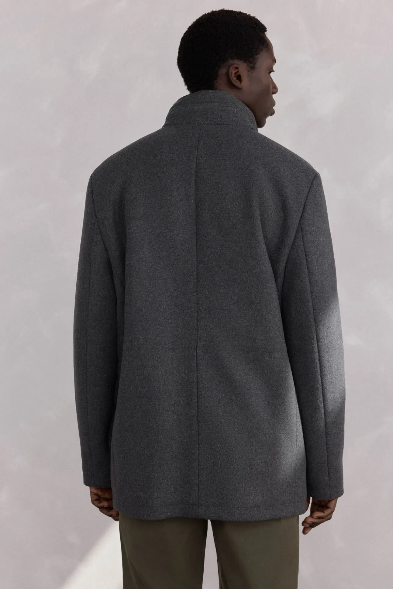 Chaqueta lana bolsillos