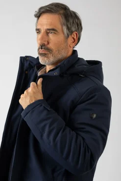 Chaqueta larga con capucha