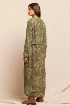 Chaqueta larga jacquard