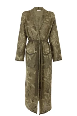 Chaqueta larga jacquard